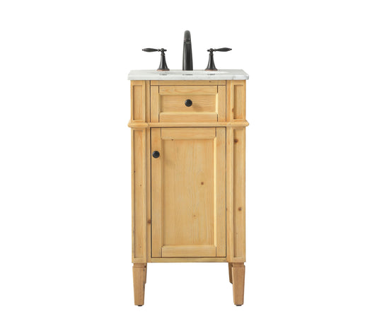 18 inch Single Bathroom Vanity in Natural Wood - BC1201835NW