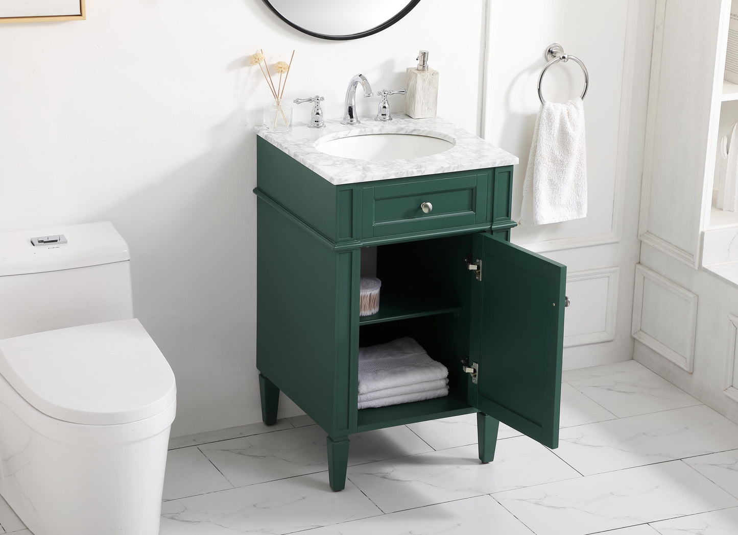 21 inch Single Bathroom Vanity in Green - BC1202135GN