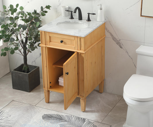 21 inch Single Bathroom Vanity in Natural Wood - BC1202135NW