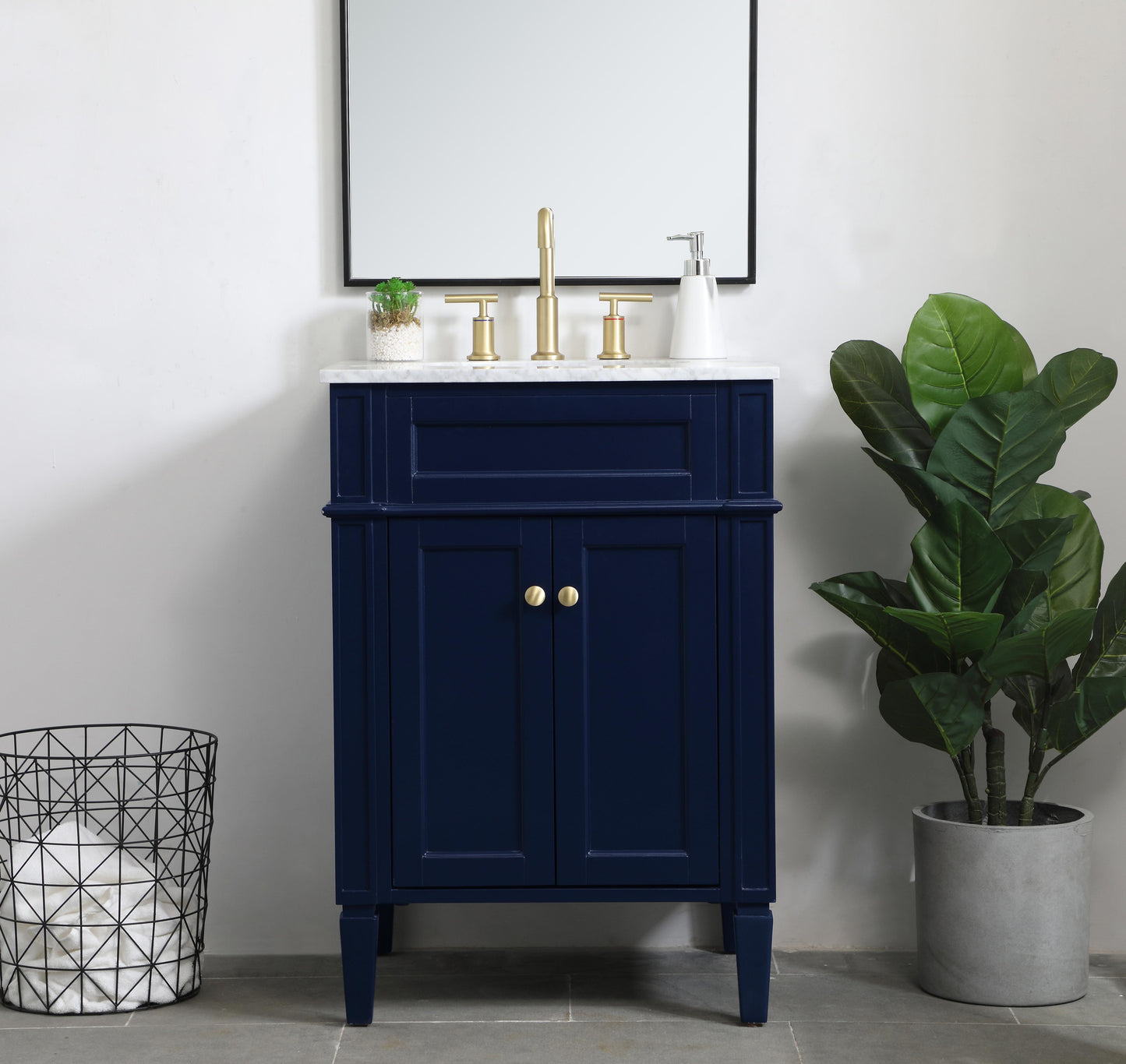 24 inch Single Bathroom Vanity in Blue - BC1202435BL