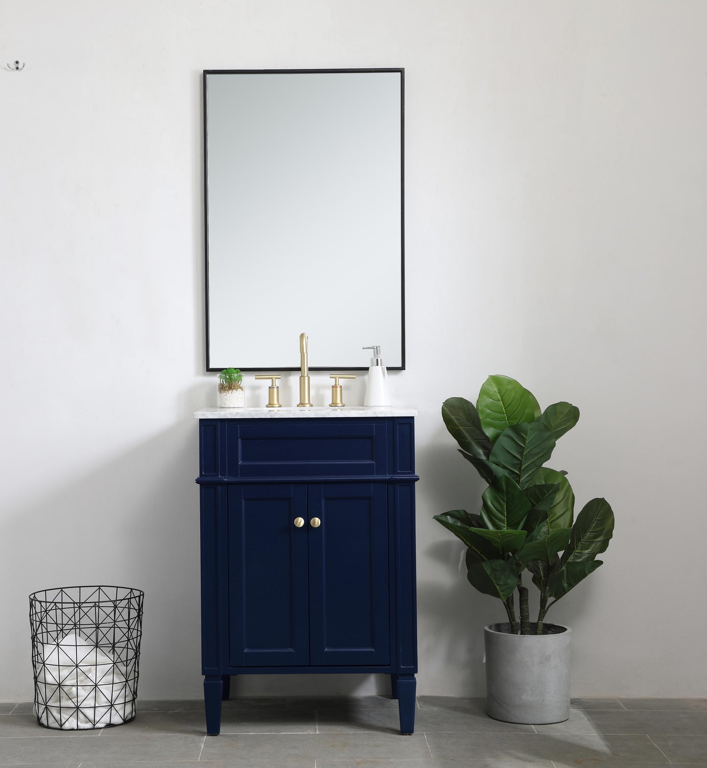 24 inch Single Bathroom Vanity in Blue - BC1202435BL