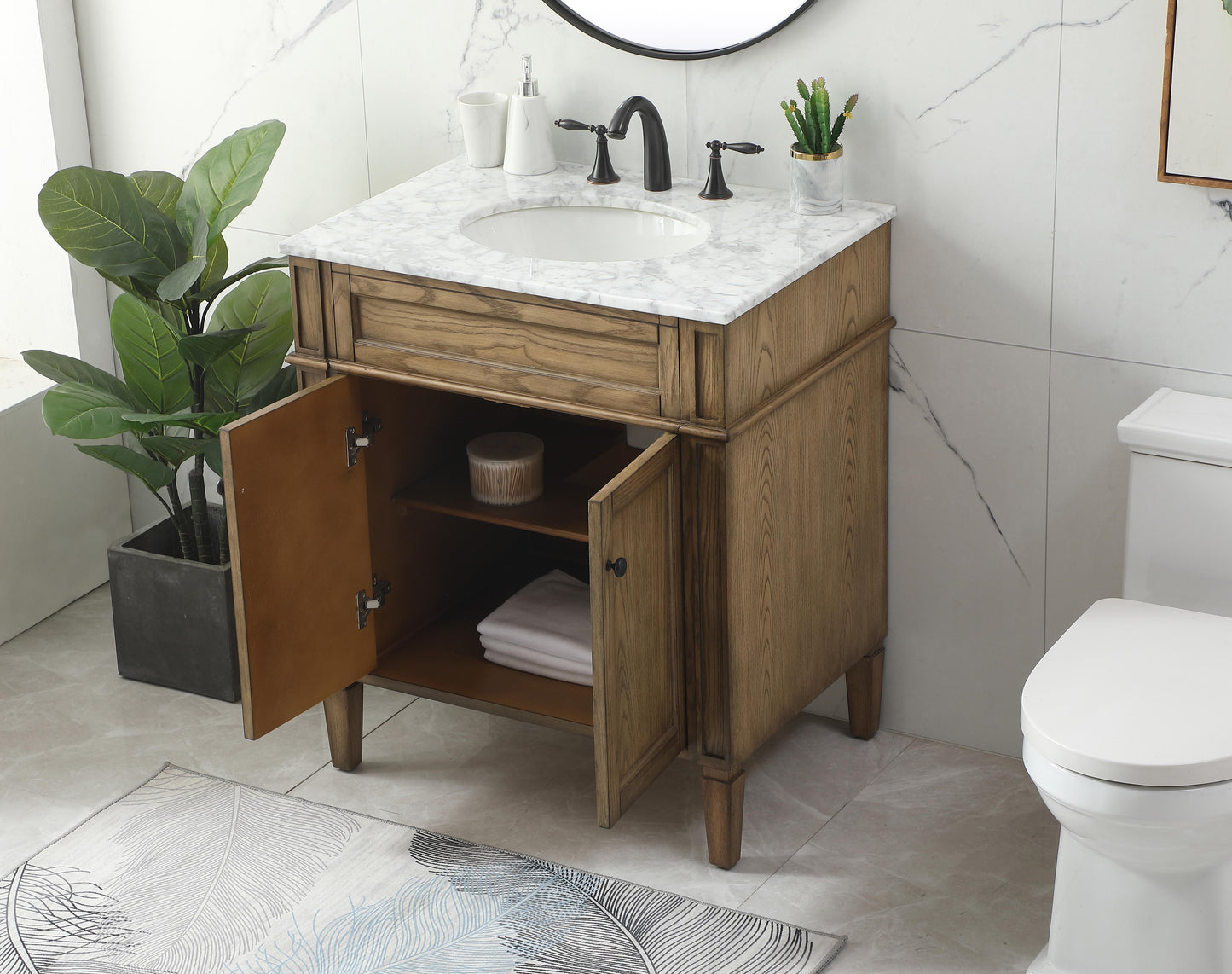 30 inch Single Bathroom Vanity in Driftwood - BC1203035DW