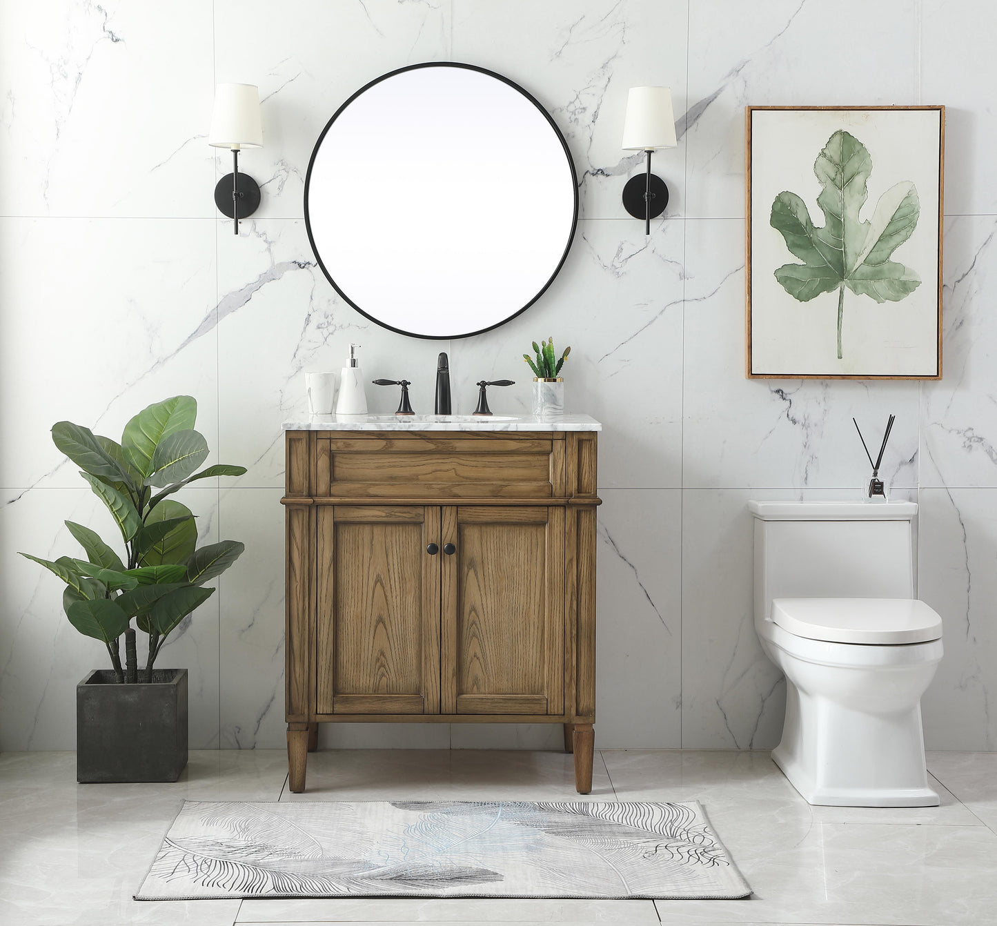 30 inch Single Bathroom Vanity in Driftwood - BC1203035DW