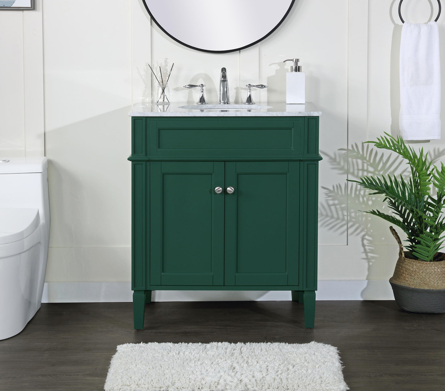 30 inch Single Bathroom Vanity in Green - BC1203035GN