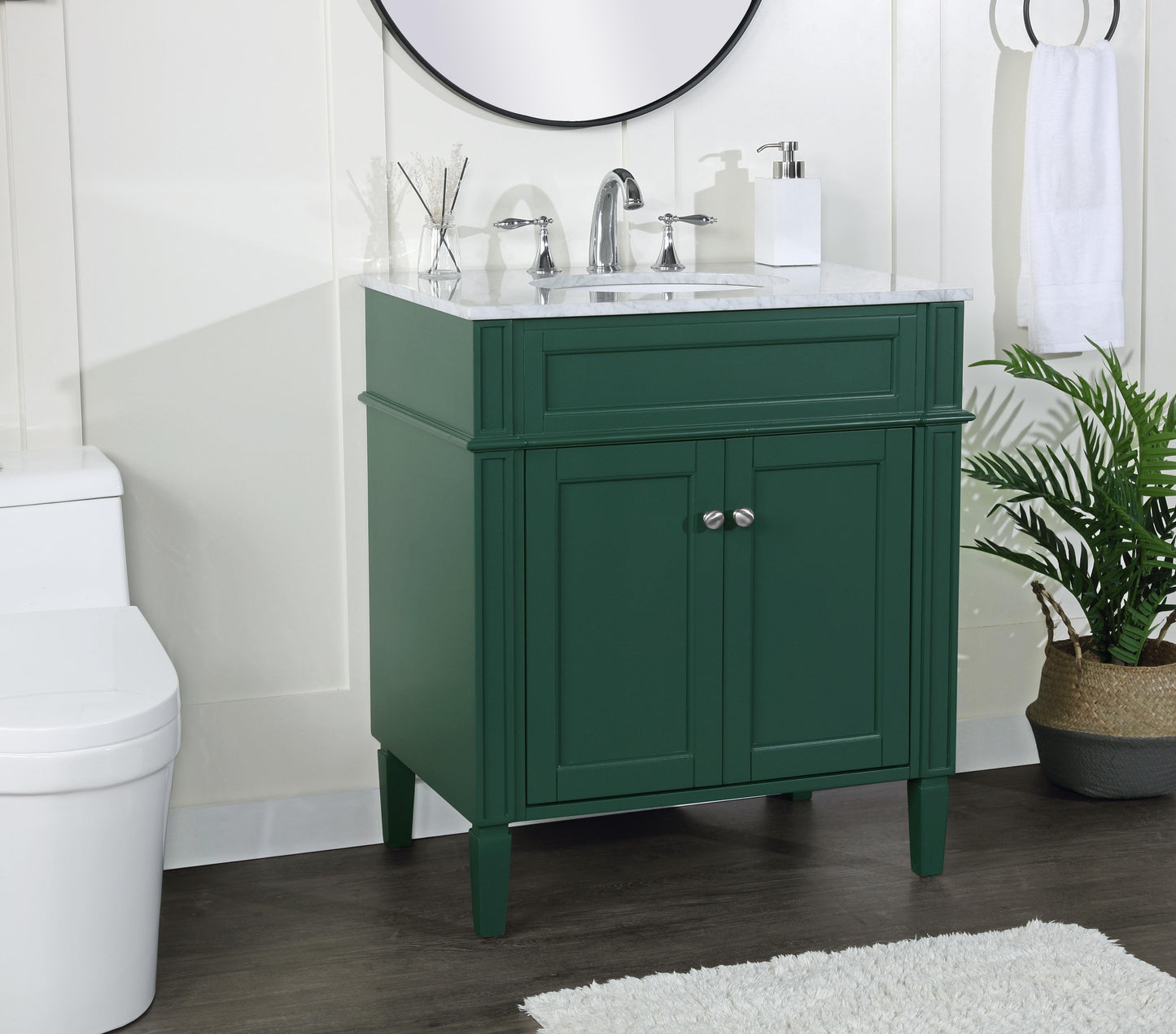 30 inch Single Bathroom Vanity in Green - BC1203035GN