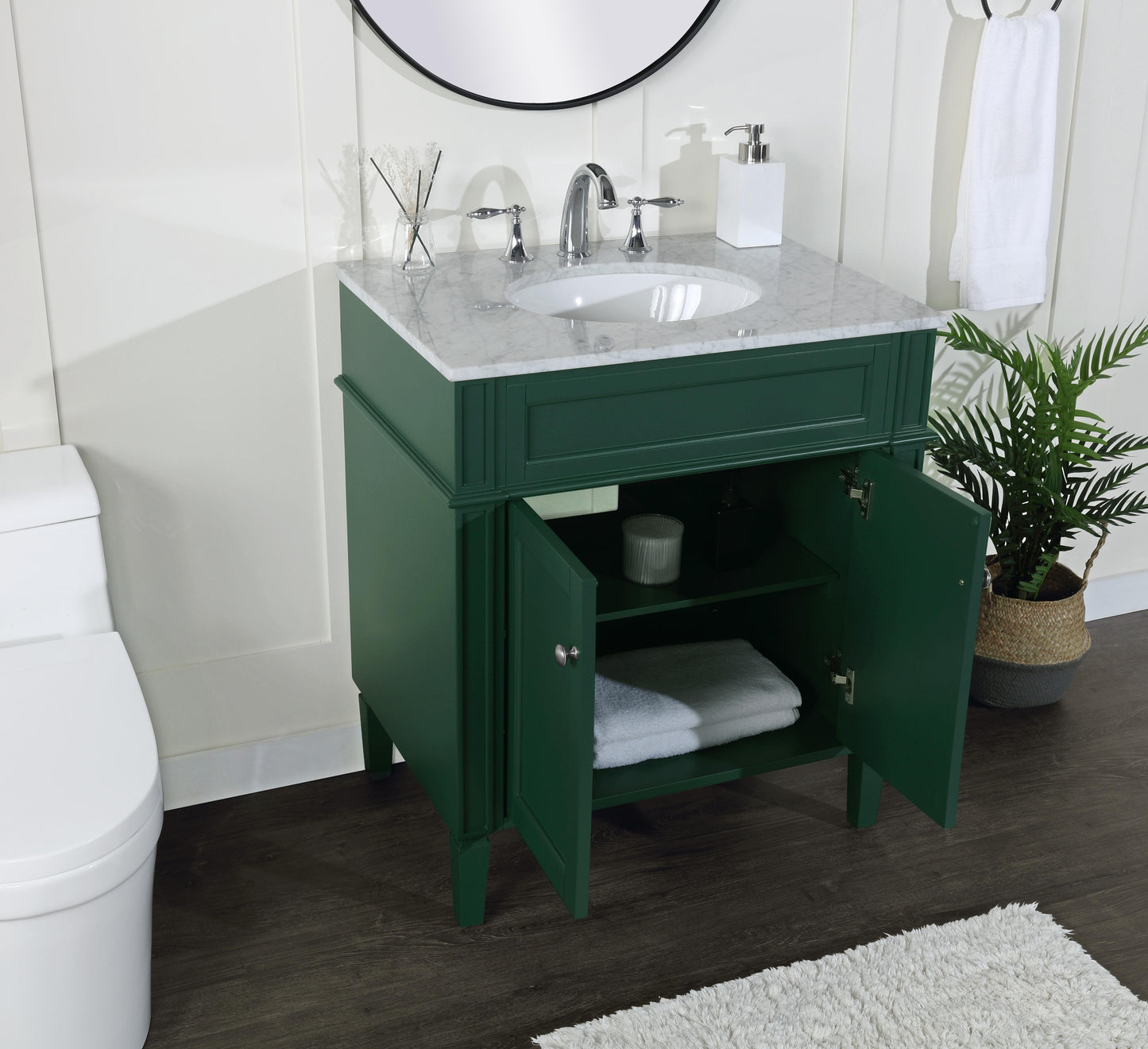 30 inch Single Bathroom Vanity in Green - BC1203035GN