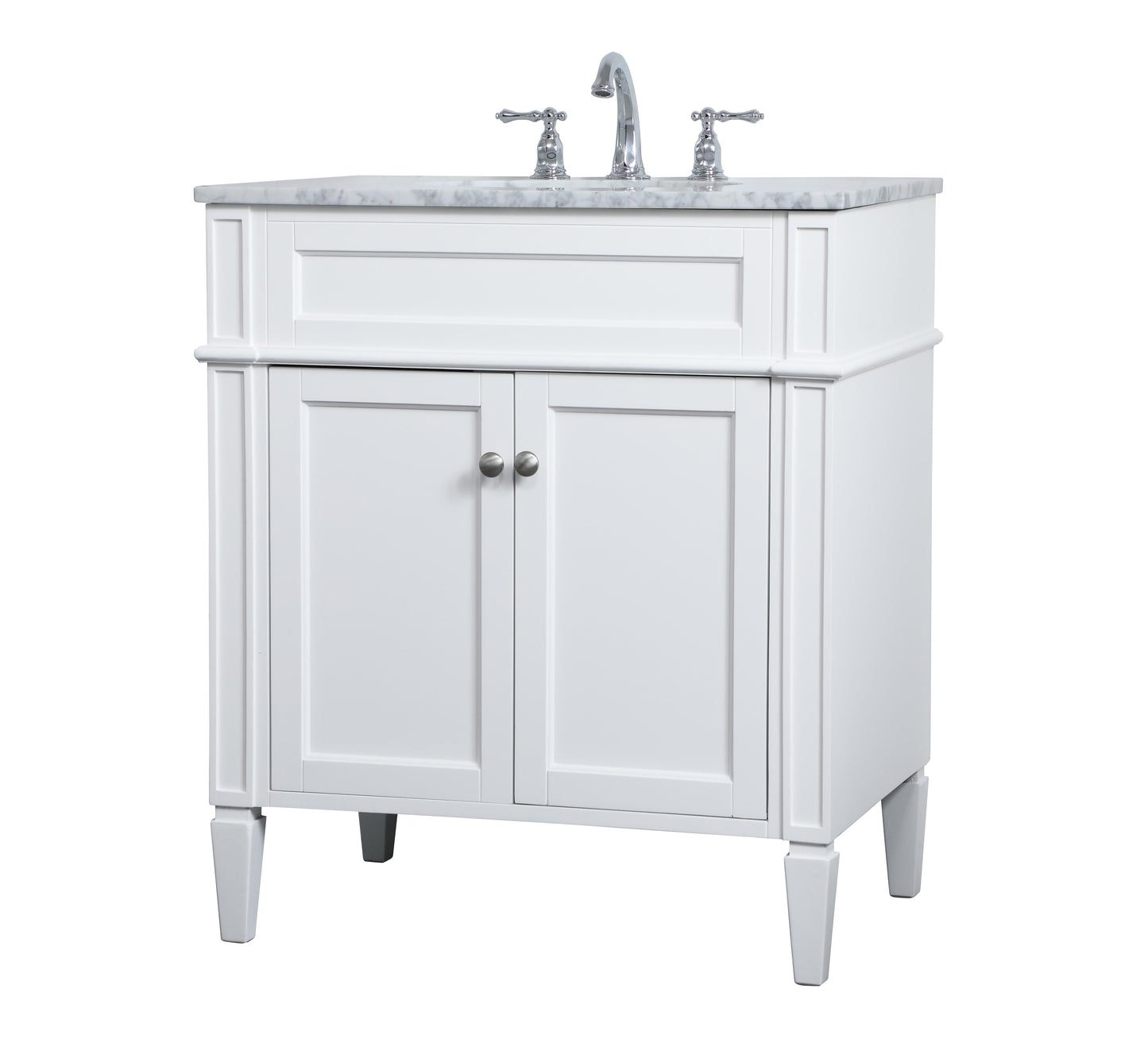 30 inch Single Bathroom Vanity in White - BC1203035WH