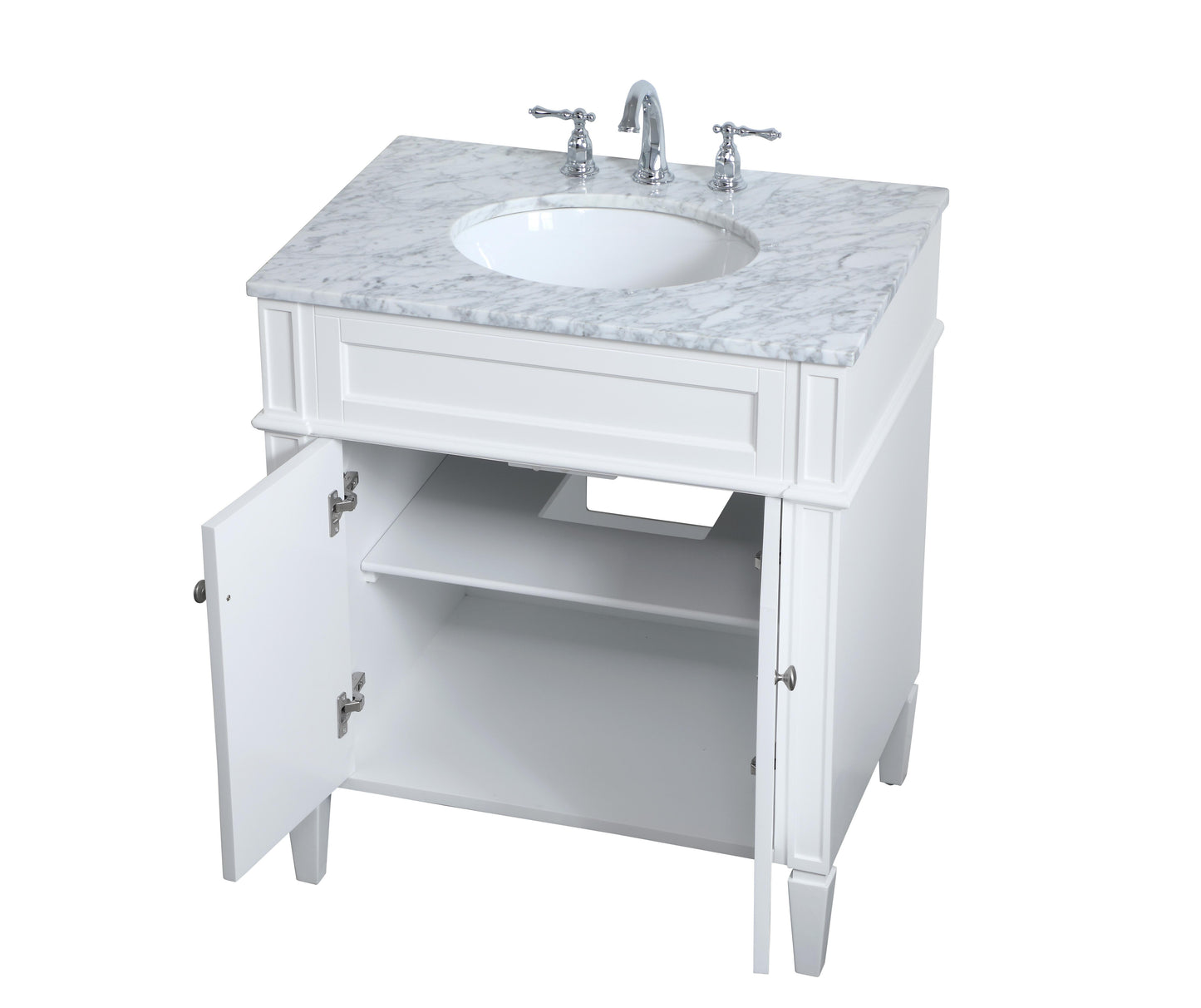 30 inch Single Bathroom Vanity in White - BC1203035WH