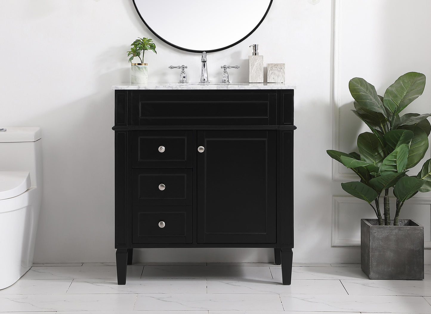 32 inch Single Bathroom Vanity in Black - BC1203235BK