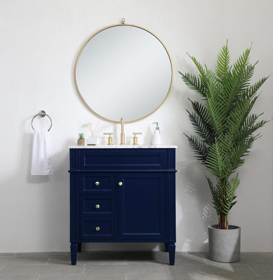 32 inch Single Bathroom Vanity in Blue - BC1203235BL