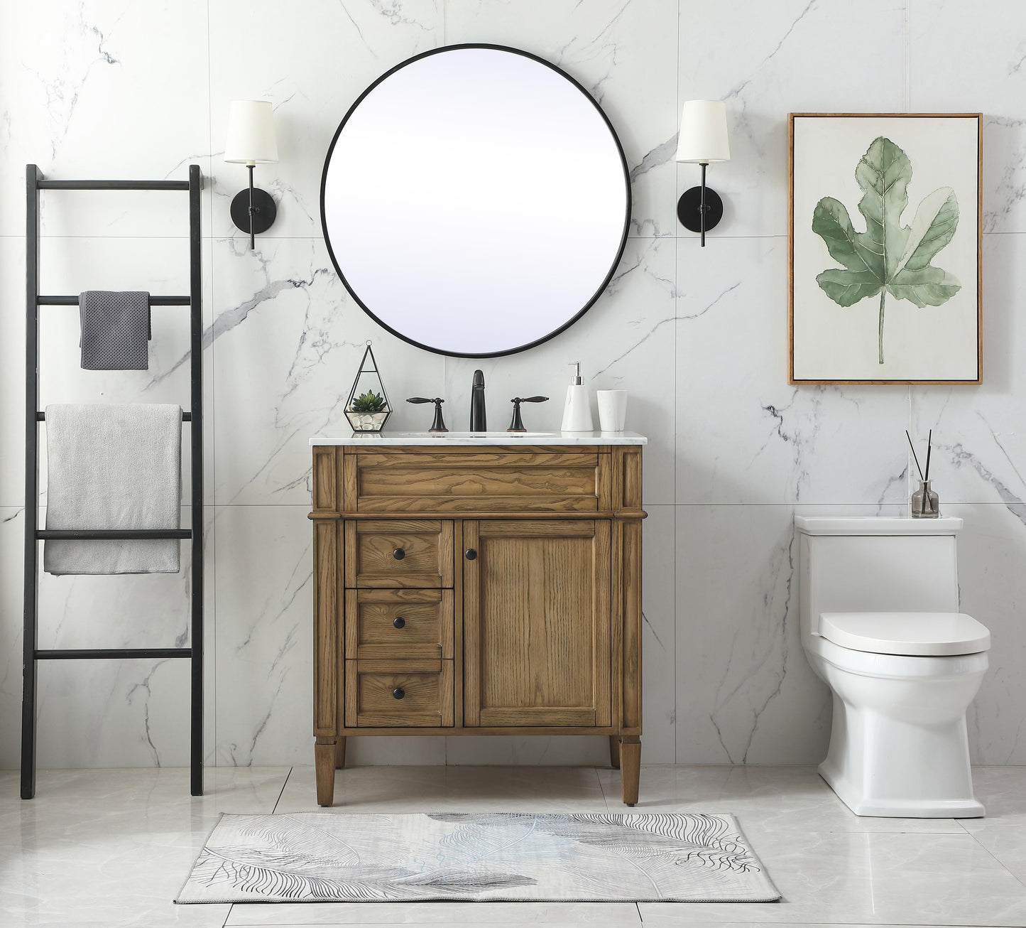 32 inch Single Bathroom Vanity in Driftwood - BC1203235DW