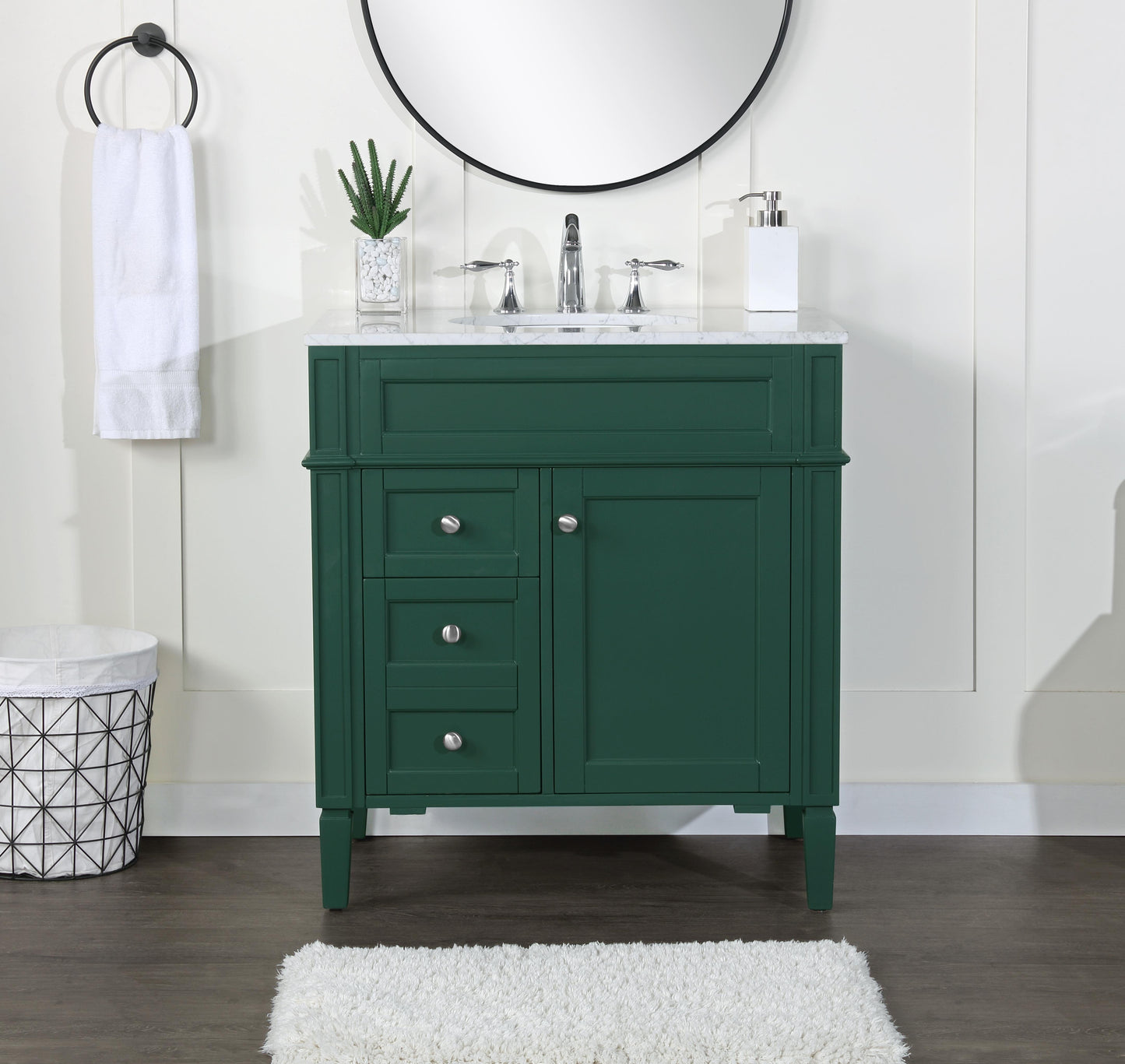 32 inch Single Bathroom Vanity in Green - BC1203235GN