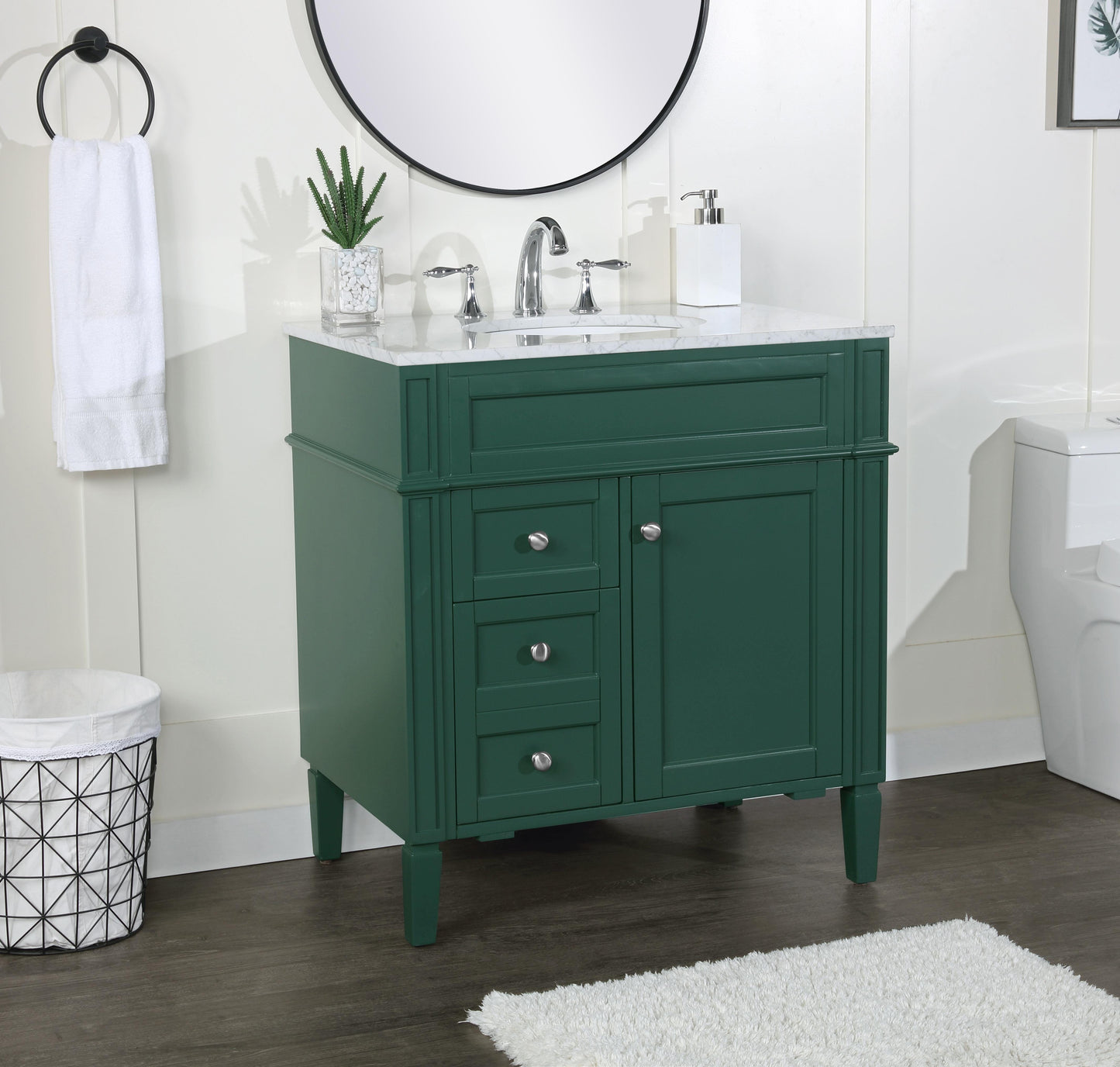 32 inch Single Bathroom Vanity in Green - BC1203235GN