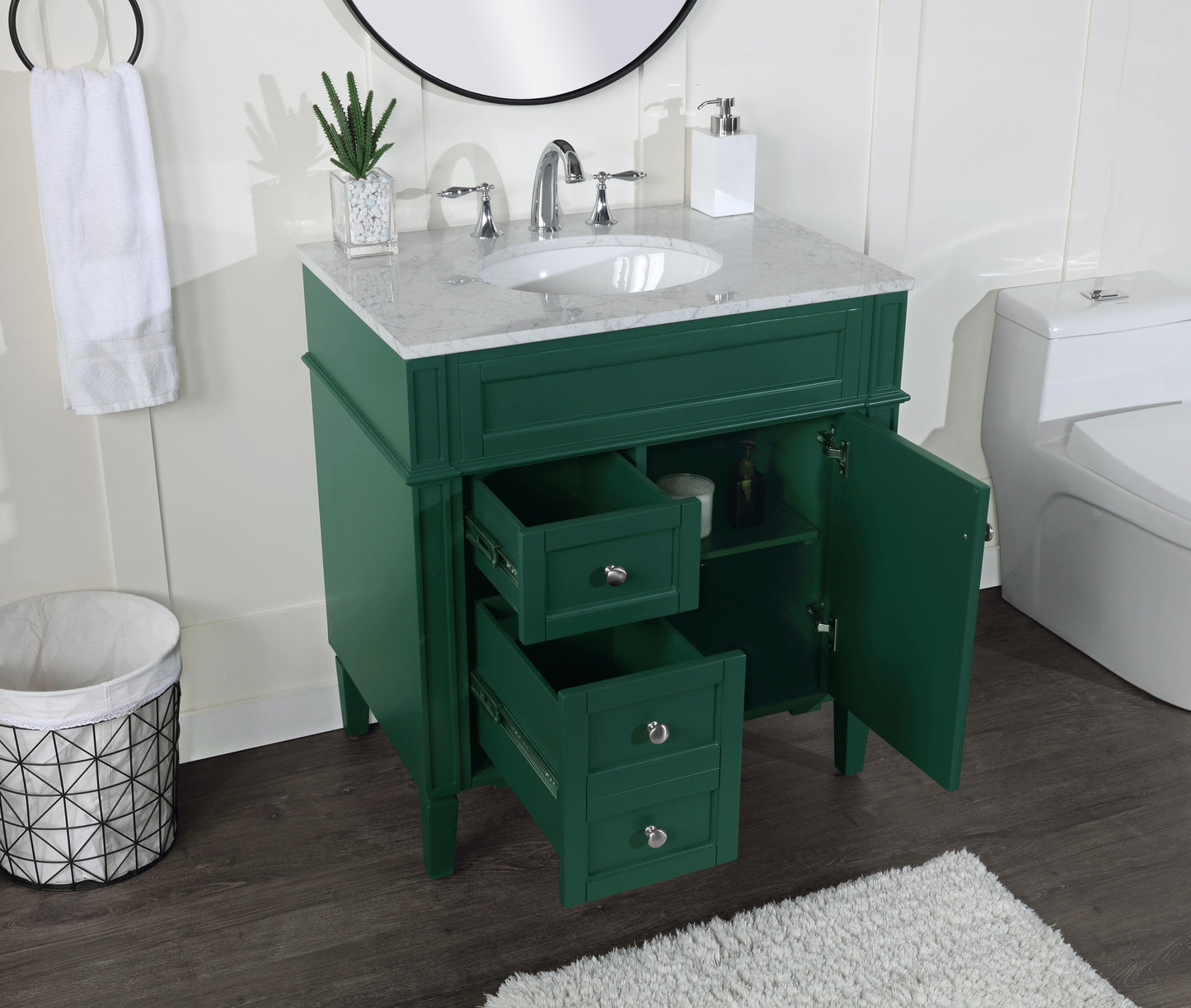 32 inch Single Bathroom Vanity in Green - BC1203235GN