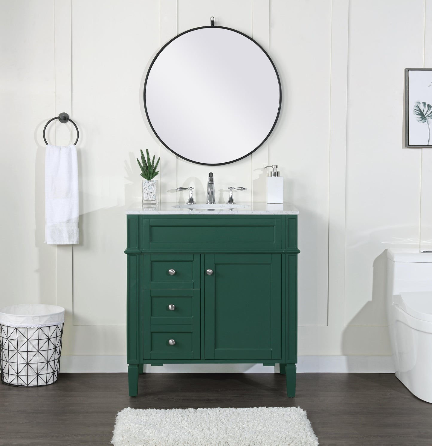 32 inch Single Bathroom Vanity in Green - BC1203235GN