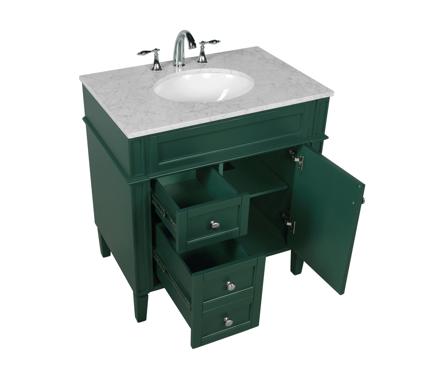 32 inch Single Bathroom Vanity in Green - BC1203235GN