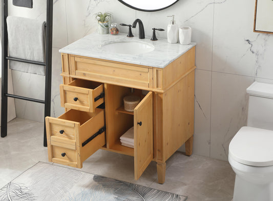 32 inch Single Bathroom Vanity in Natural Wood - BC1203235NW