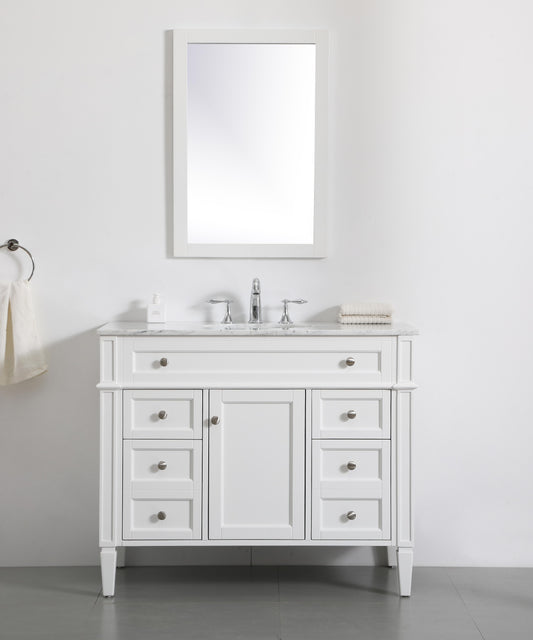 42 inch Single Bathroom Vanity in White - BC1204235WH