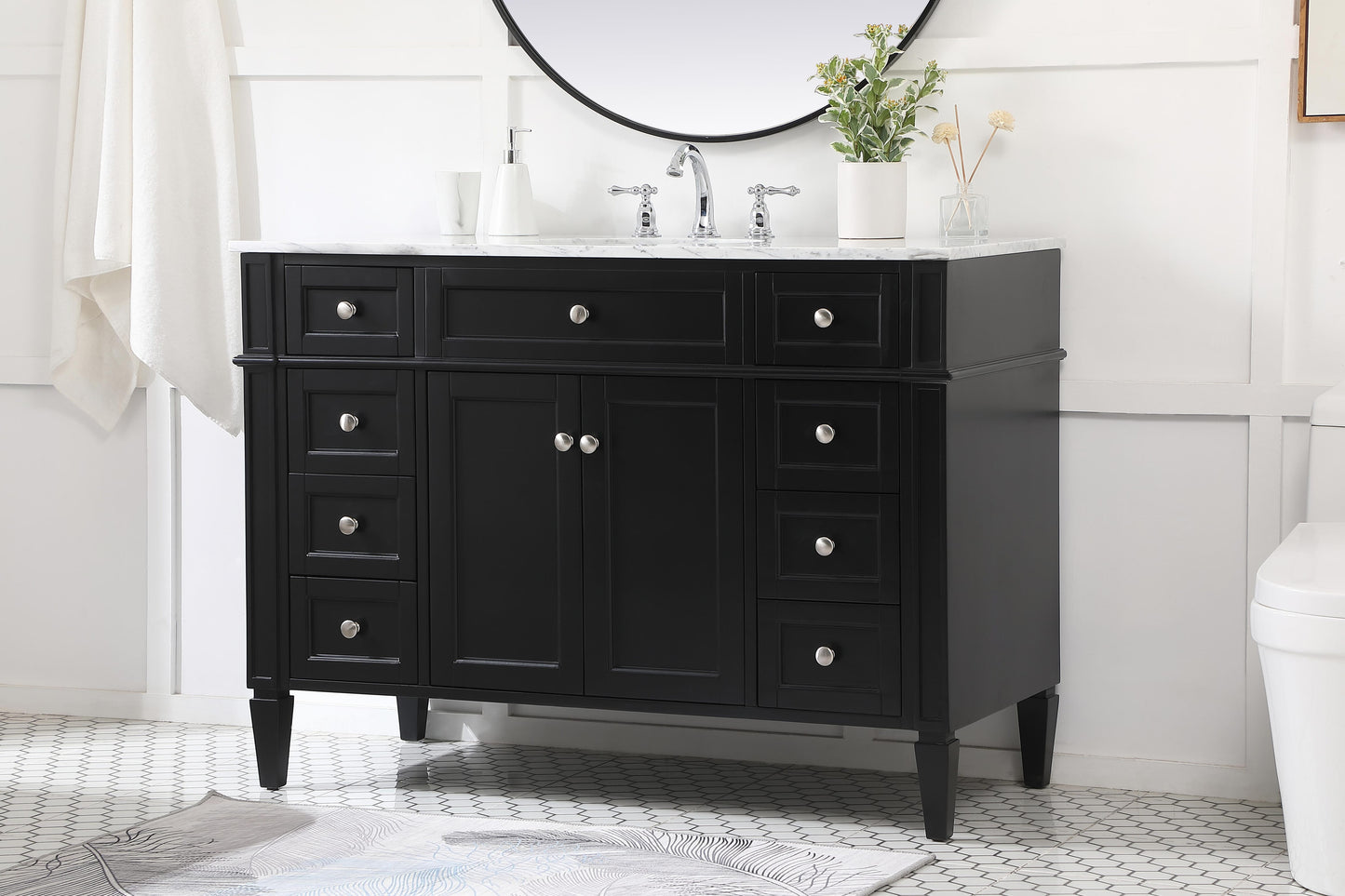 48 inch Single Bathroom Vanity in Black - BC1204835BK