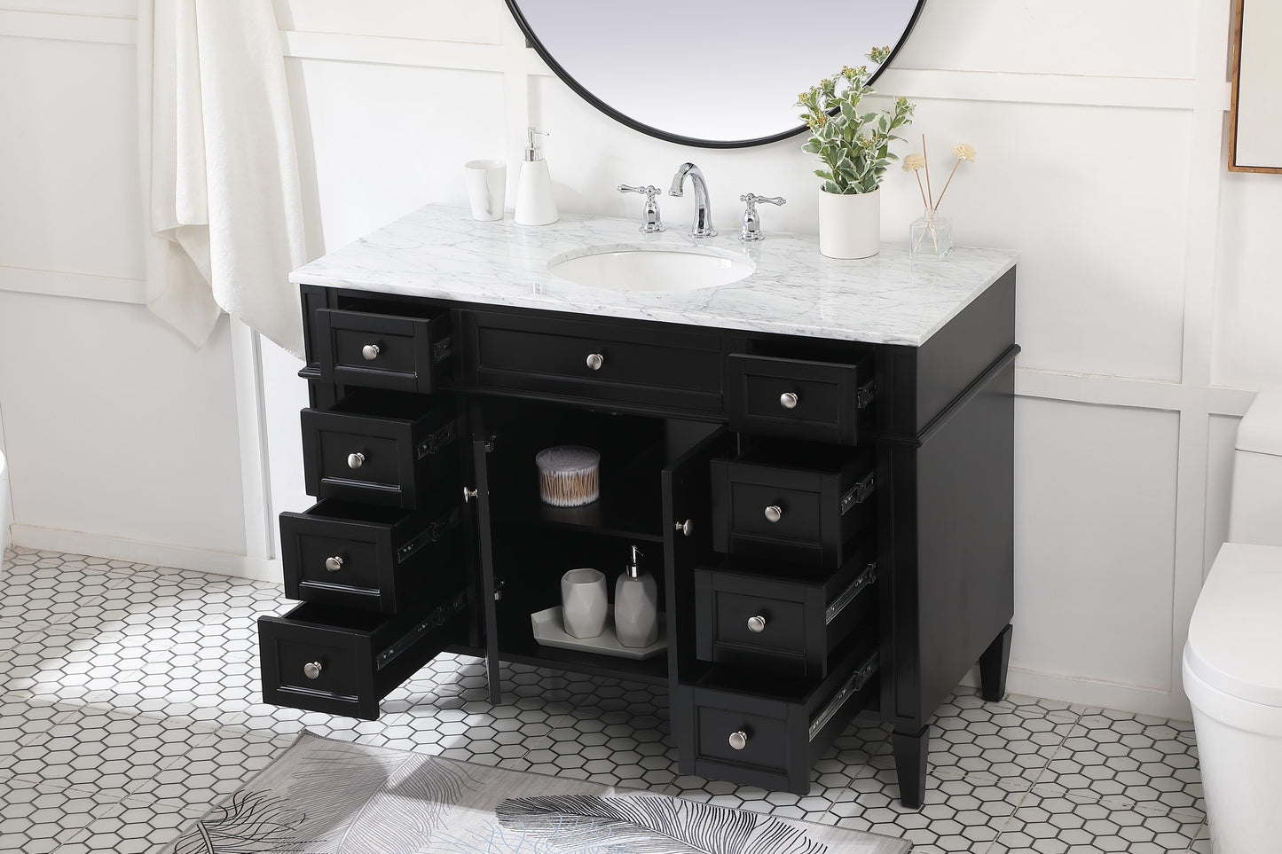 48 inch Single Bathroom Vanity in Black - BC1204835BK