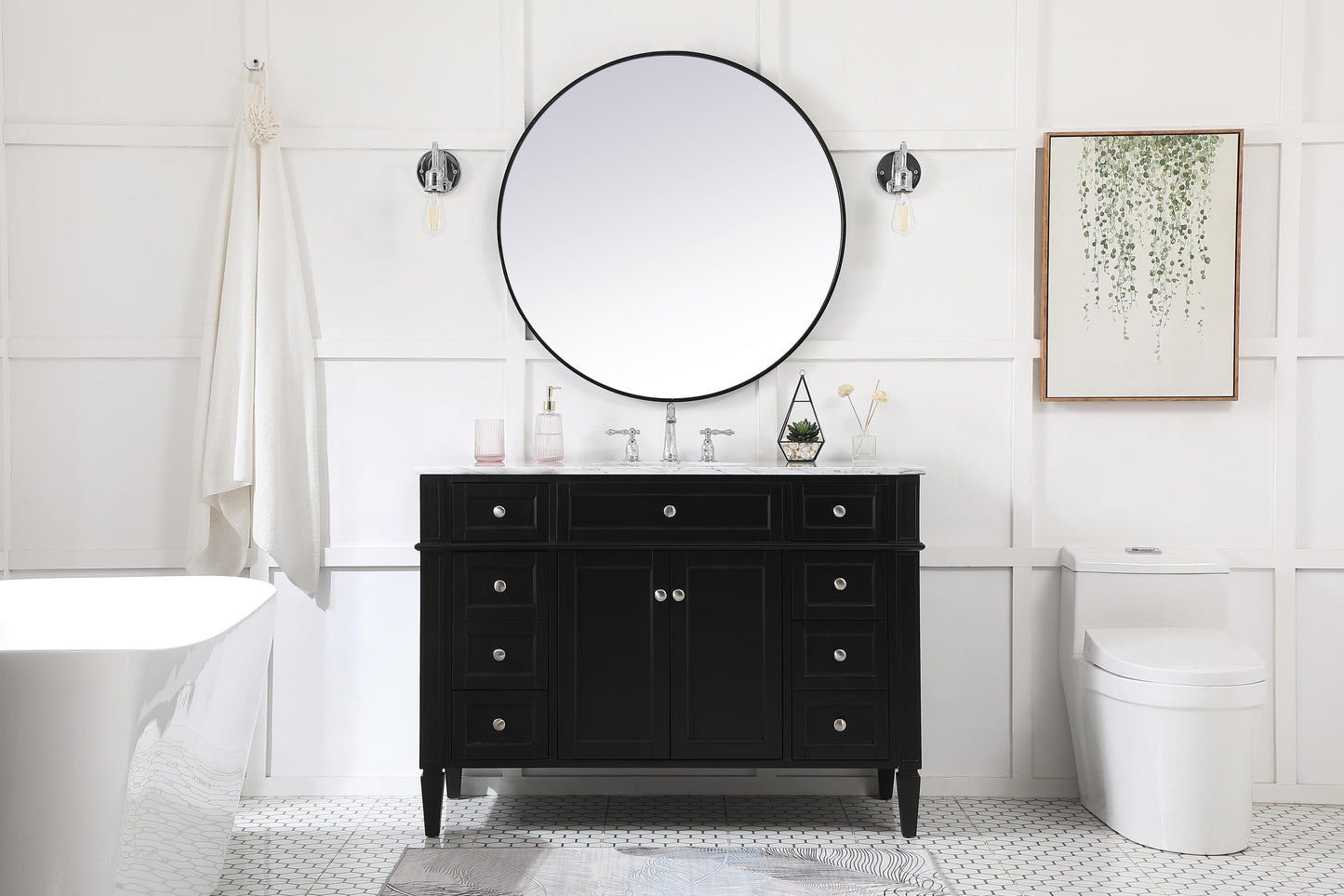 48 inch Single Bathroom Vanity in Black - BC1204835BK