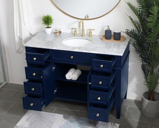 48 inch Single Bathroom Vanity in Blue - BC1204835BL