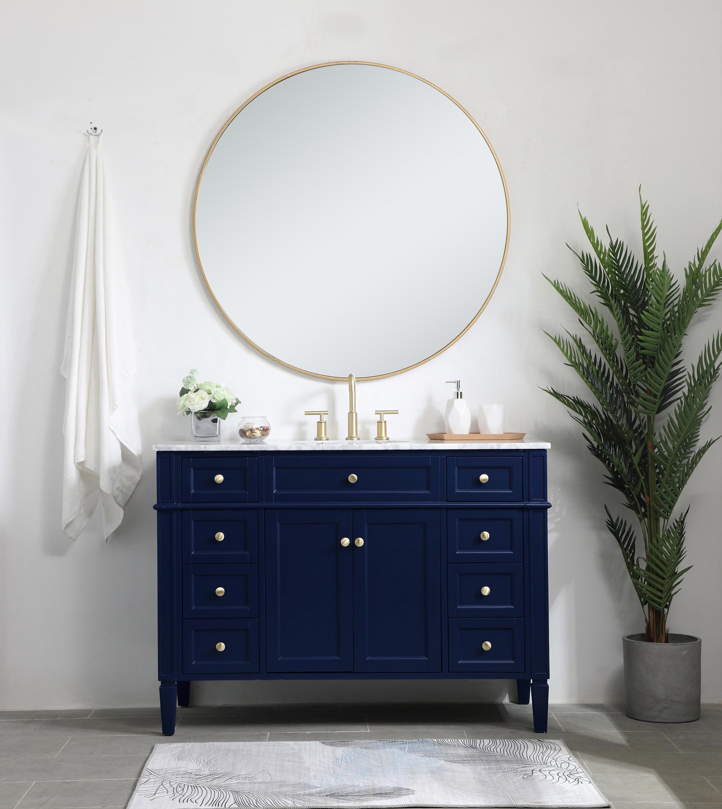 48 inch Single Bathroom Vanity in Blue - BC1204835BL