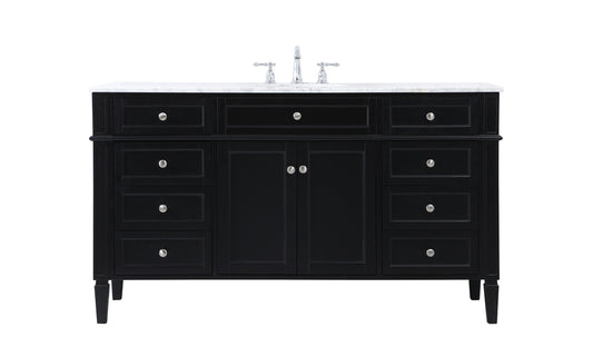 60 inch Single Bathroom Vanity in Black - BC1206035BK