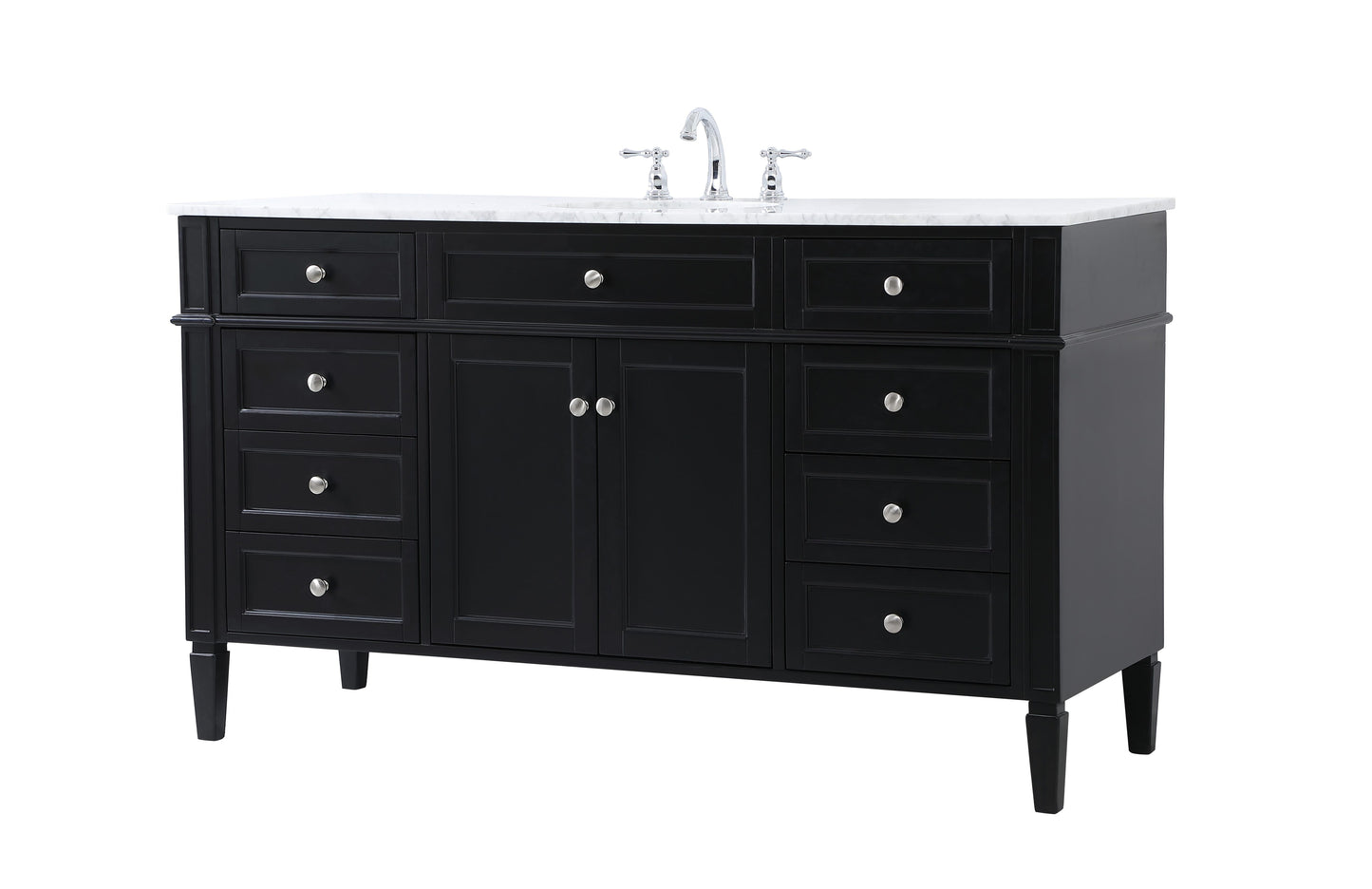 60 inch Single Bathroom Vanity in Black - BC1206035BK