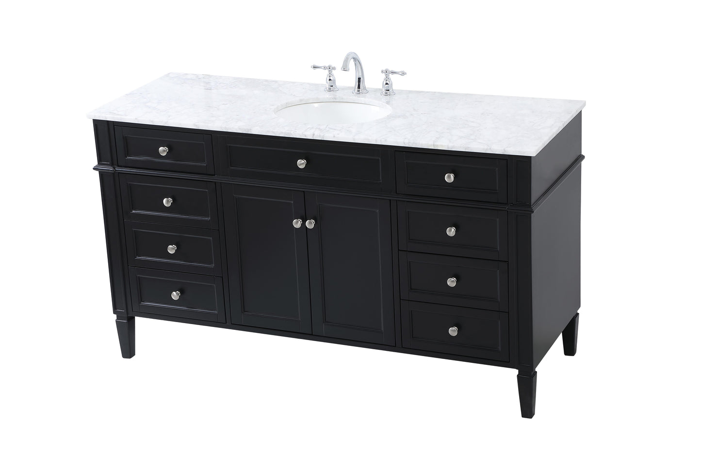 60 inch Single Bathroom Vanity in Black - BC1206035BK