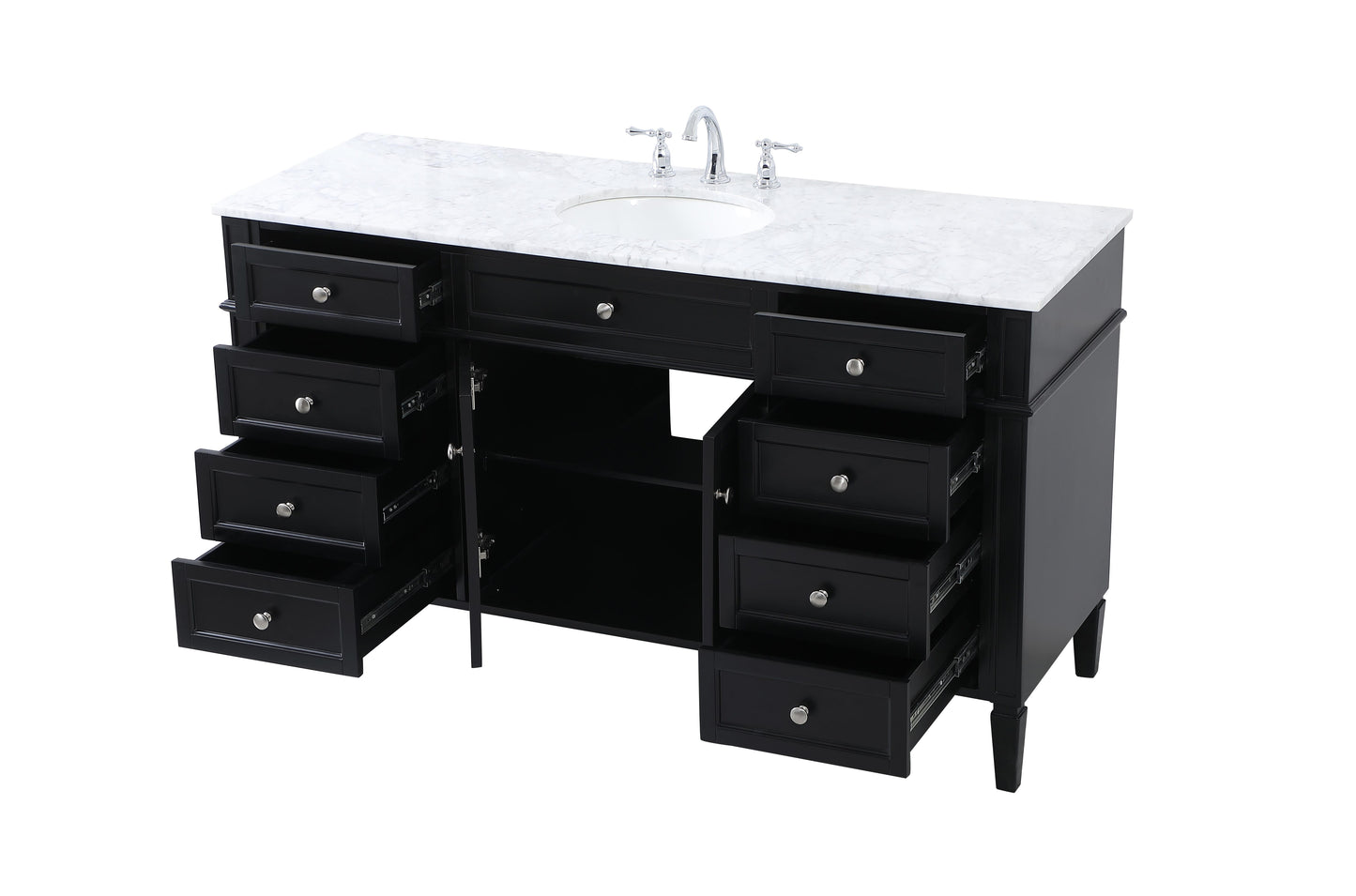 60 inch Single Bathroom Vanity in Black - BC1206035BK