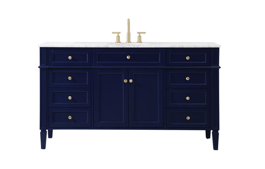 60 inch Single Bathroom Vanity in Blue - BC1206035BL