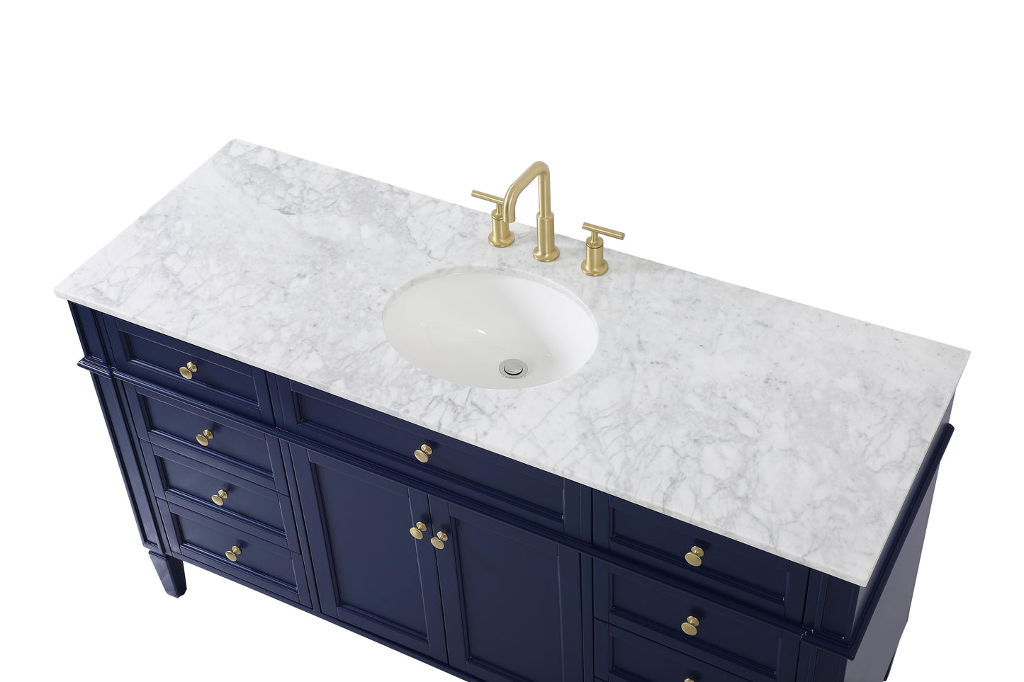 60 inch Single Bathroom Vanity in Blue - BC1206035BL