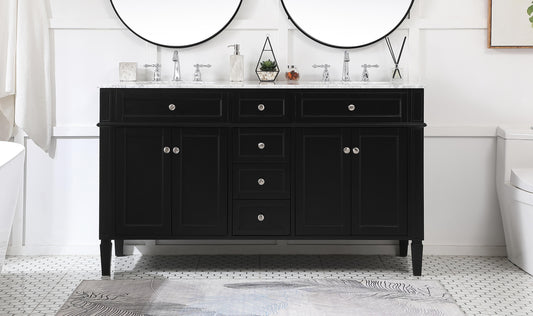 60 inch Double Bathroom Vanity in Black - BC120D6035BK