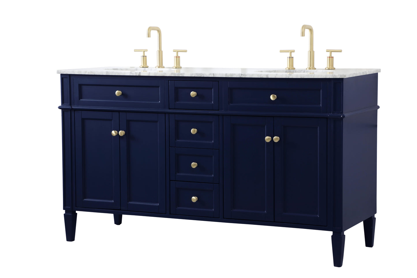 60 inch Double Bathroom Vanity in Blue - BC120D6035BL