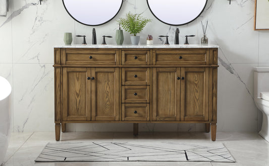 60 inch Double Bathroom Vanity in Driftwood - BC120D6035DW