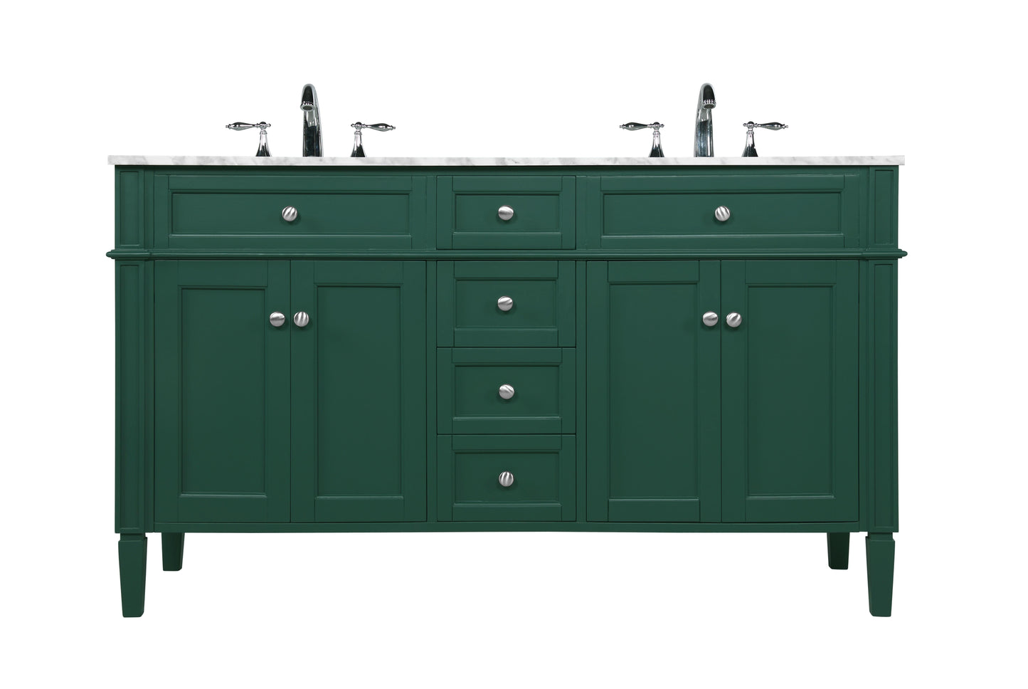 60 inch Double Bathroom Vanity in Green - BC120D6035GN