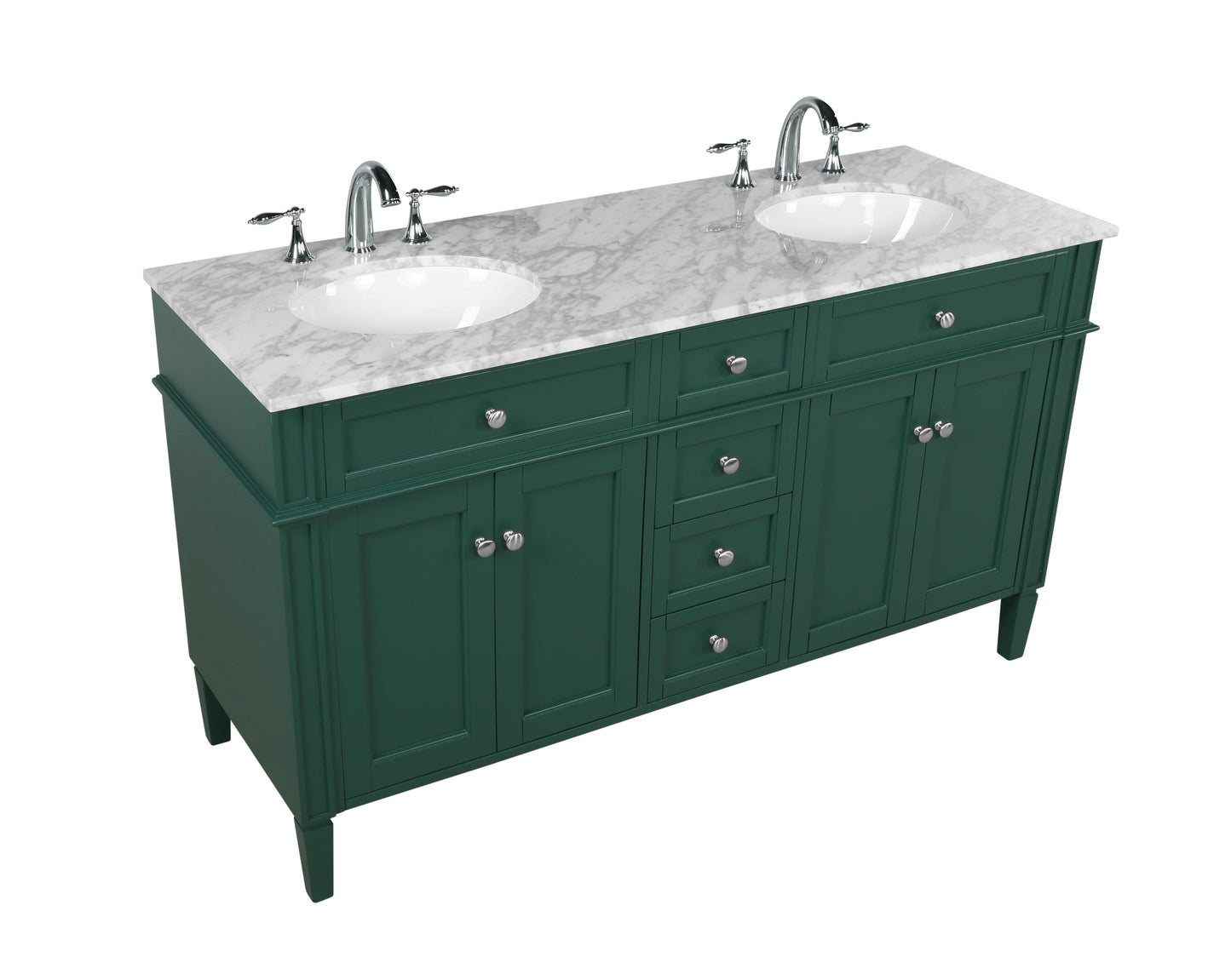 60 inch Double Bathroom Vanity in Green - BC120D6035GN