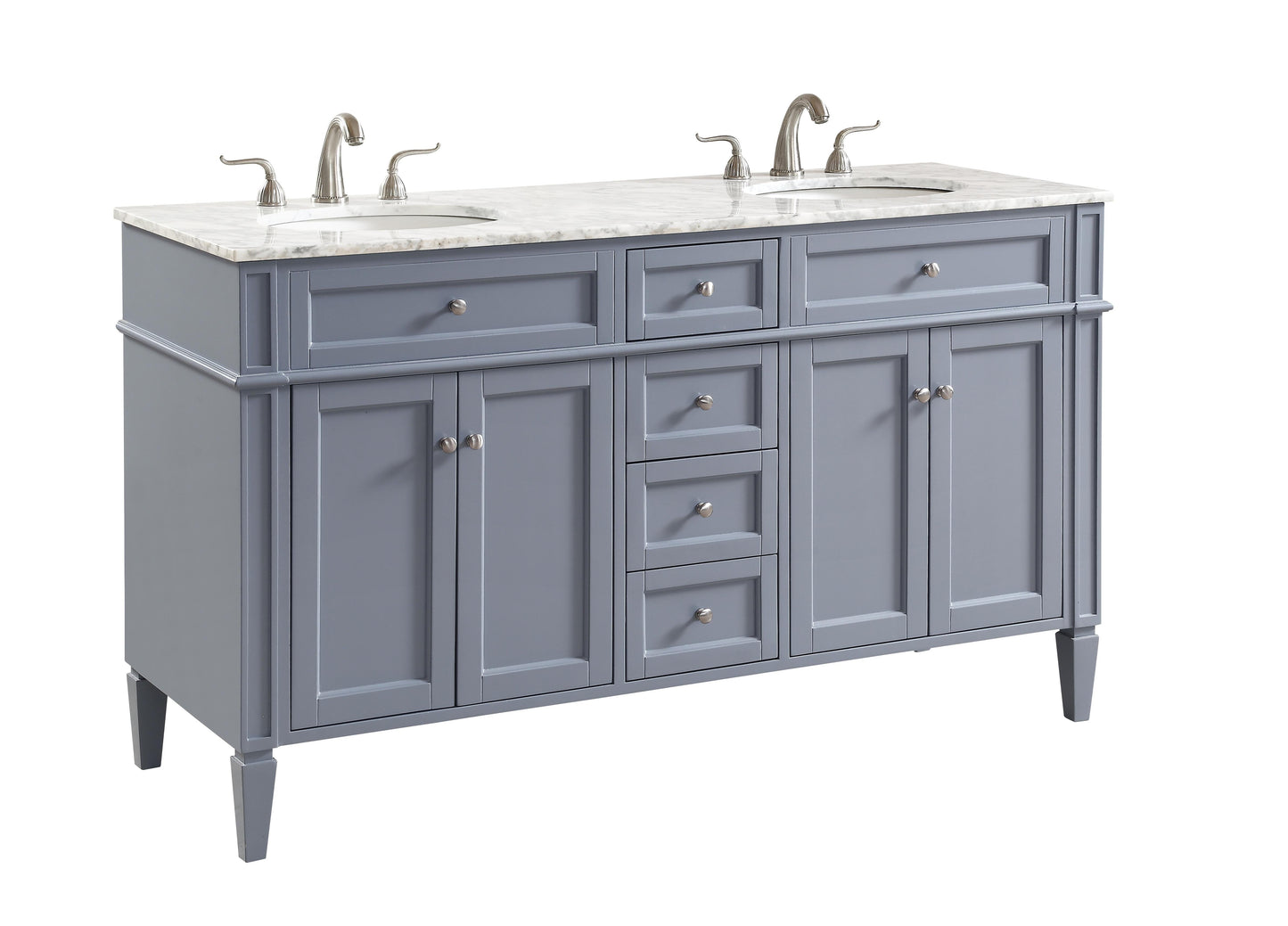 60 in. Double Bathroom Vanity Set in Grey - BC120D6035GR