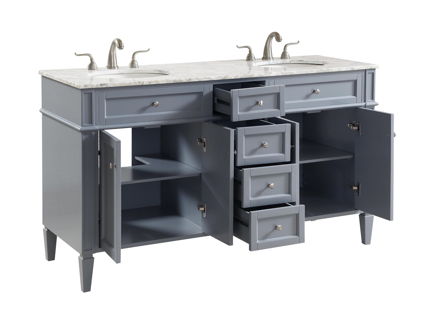 60 in. Double Bathroom Vanity Set in Grey - BC120D6035GR