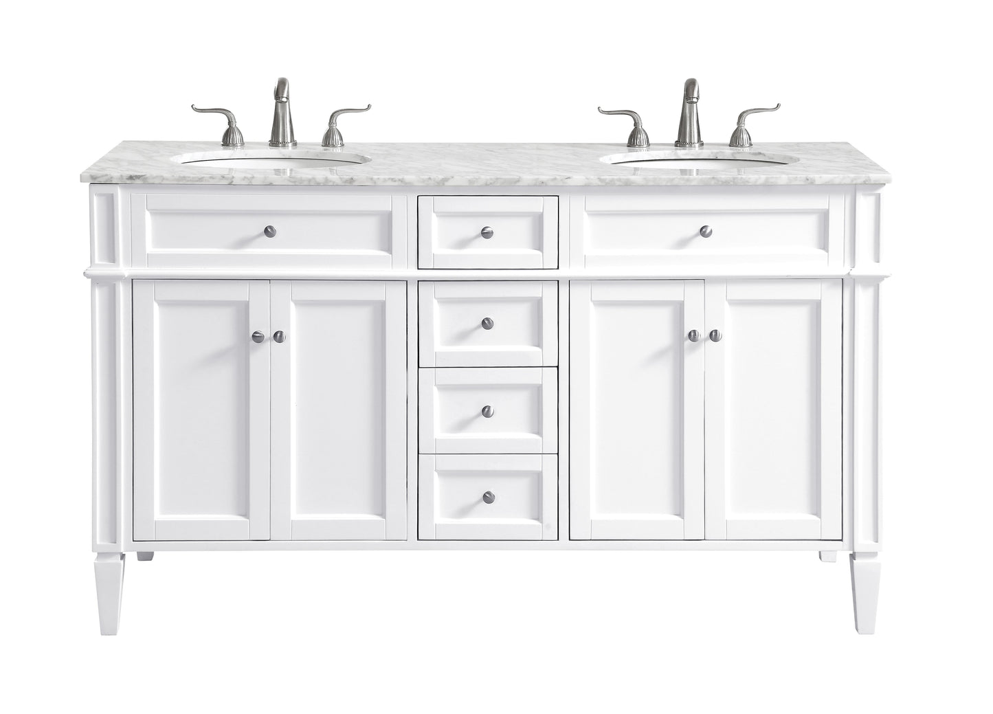 60 in. Double Bathroom Vanity Set in White - BC120D6035WH