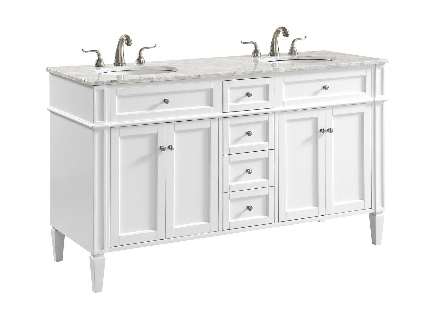 60 in. Double Bathroom Vanity Set in White - BC120D6035WH