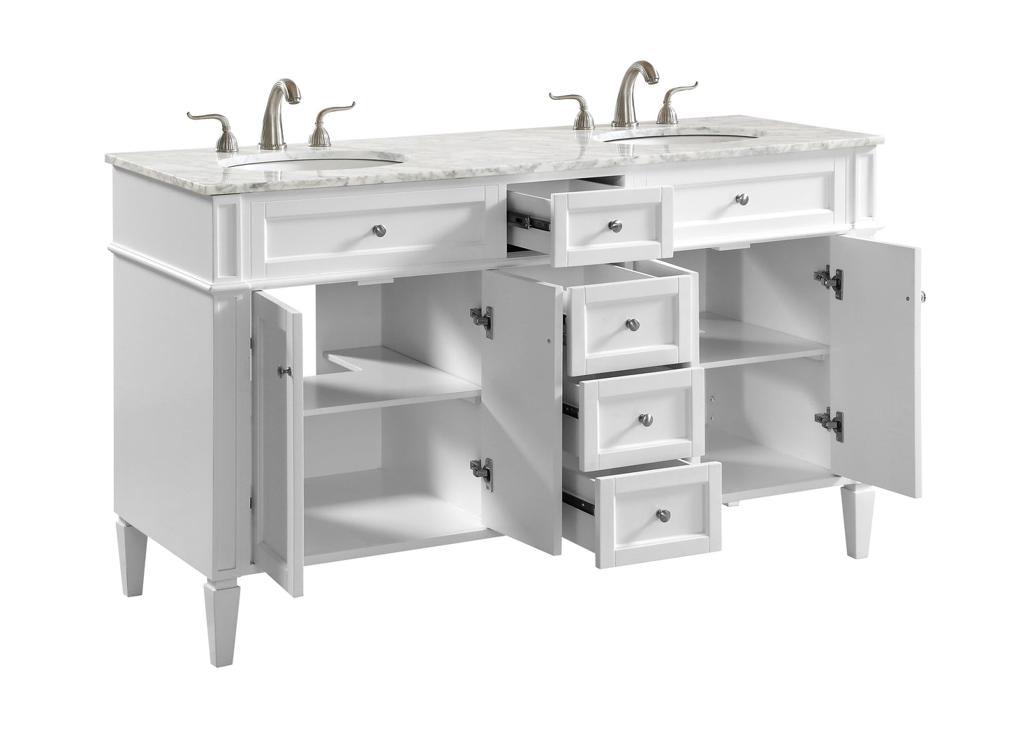 60 in. Double Bathroom Vanity Set in White - BC120D6035WH