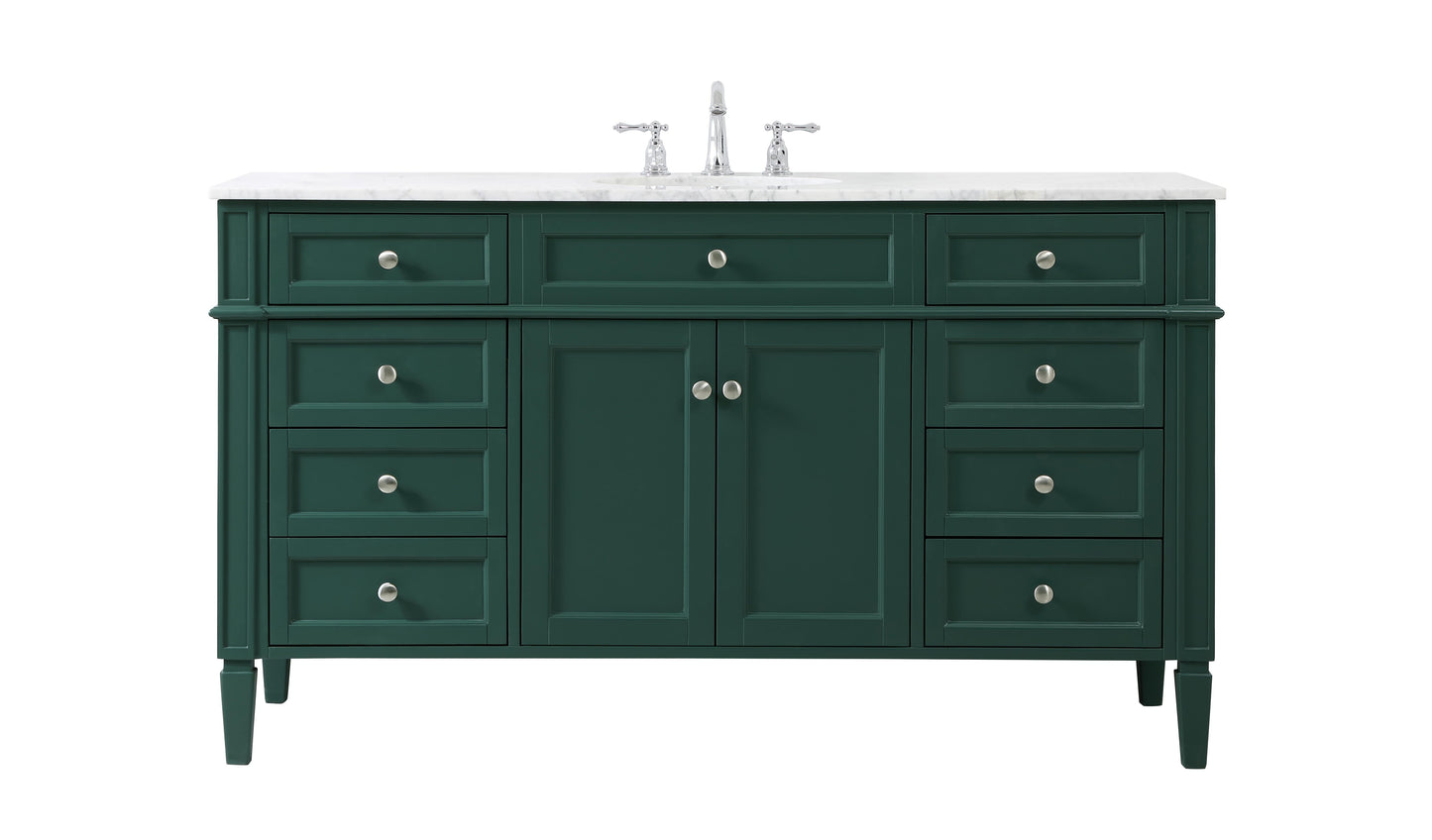 60 inch Single Bathroom Vanity in Green - BC1206035GN