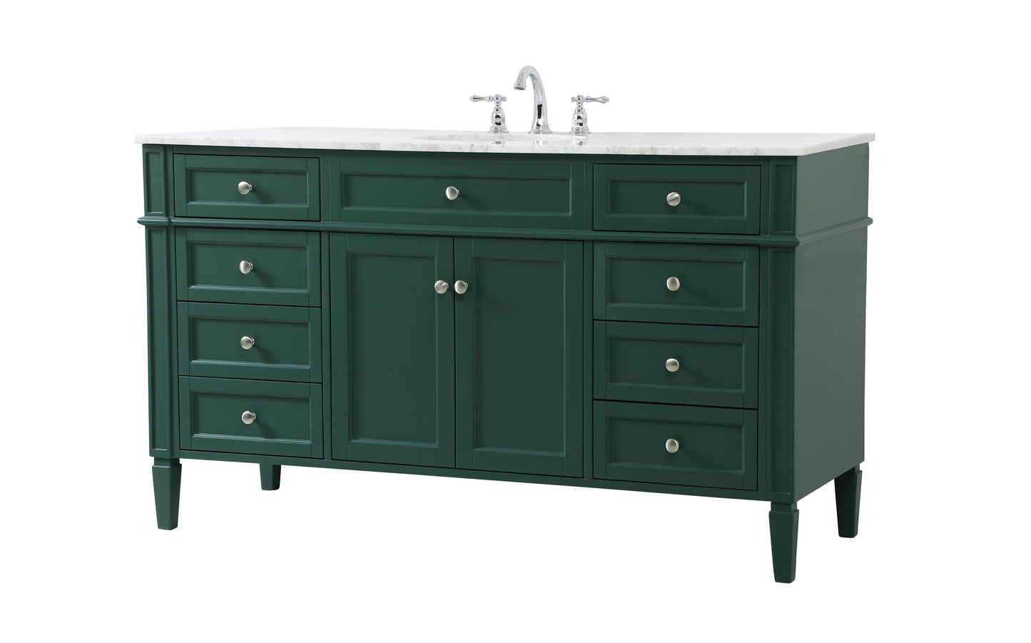 60 inch Single Bathroom Vanity in Green - BC1206035GN