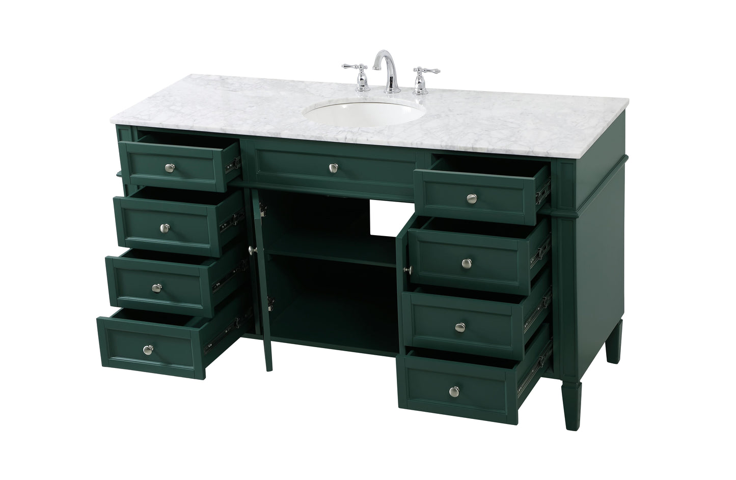 60 inch Single Bathroom Vanity in Green - BC1206035GN