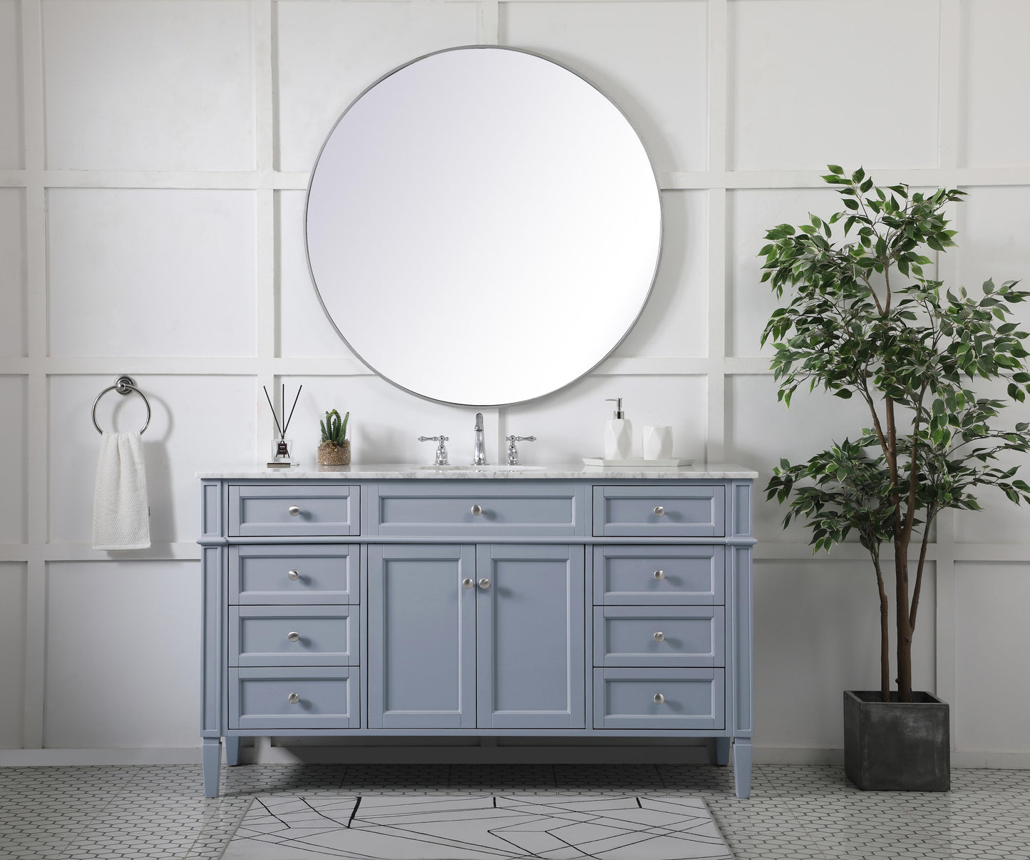 60 inch Single Bathroom Vanity in Grey - BC1206035GR