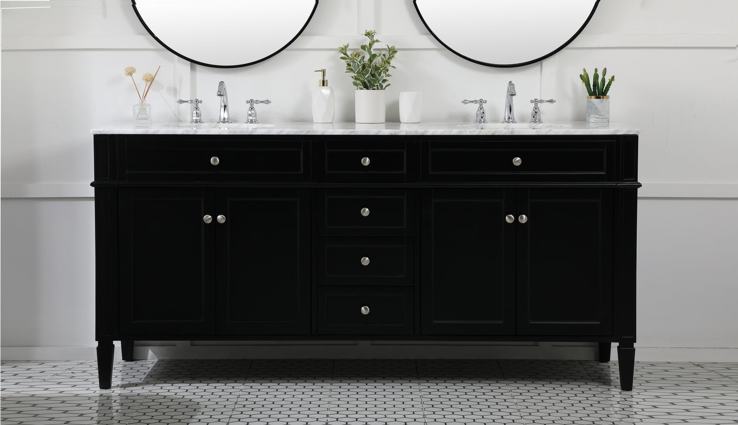 72 inch Double Bathroom Vanity in Black - BC120D7235BK