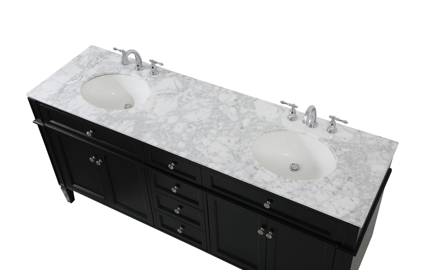 72 inch Double Bathroom Vanity in Black - BC120D7235BK