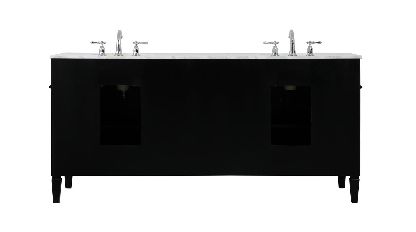 72 inch Double Bathroom Vanity in Black - BC120D7235BK